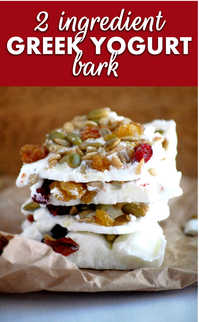two ingredient greek yogurt bark - the perfect easy, refreshing summer snack! // cait's plate