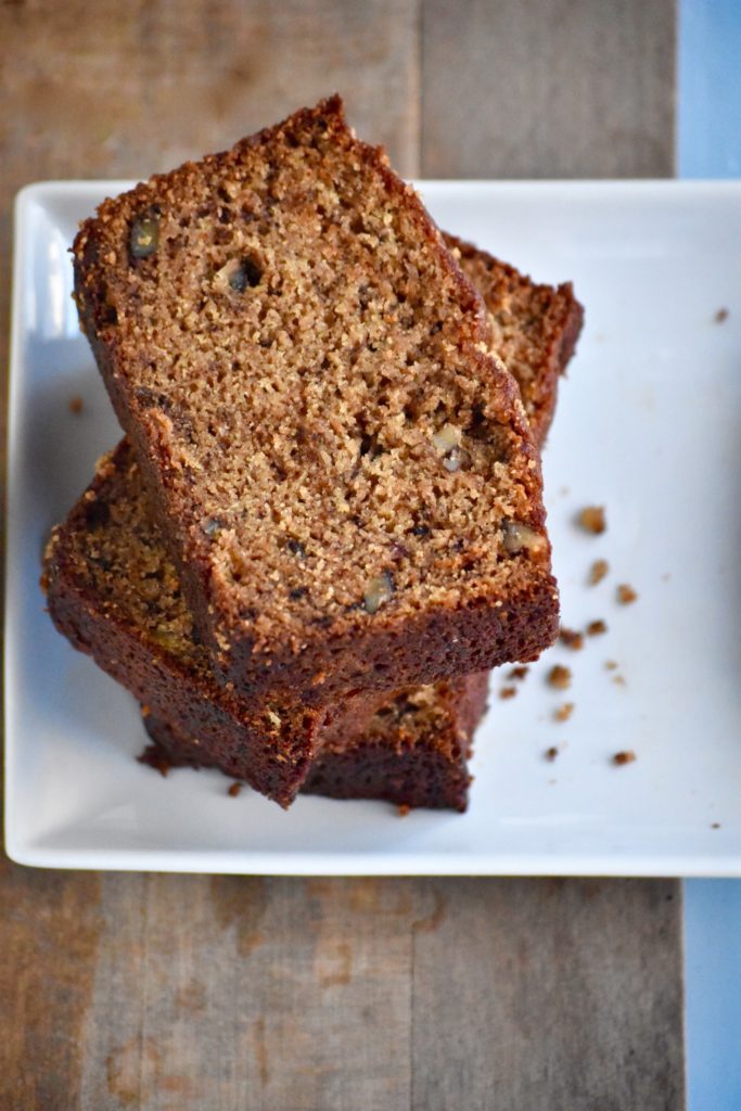 super moist whole grain banana nut bread - a perfect component of breakfast or snack! // cait's plate