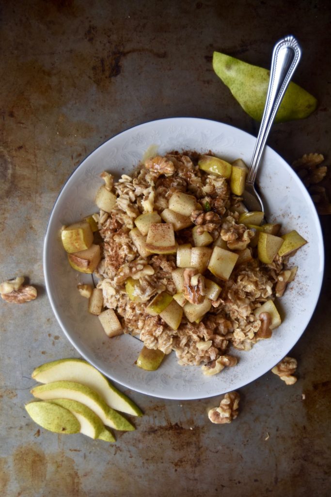 pear, walnut and honey oatmeal - a simple breakfast that is sure to warm you up // cait's plate