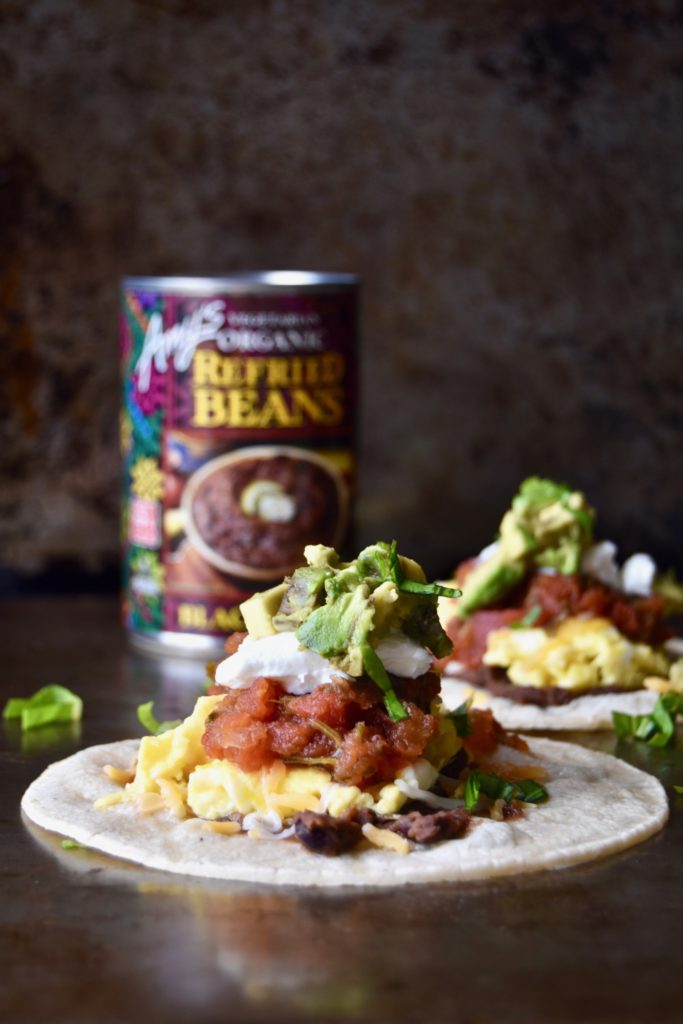 protein-packed breakfast tacos - a delicious twist on your usual scrambled eggs packed with two different types of protein // cait's plate