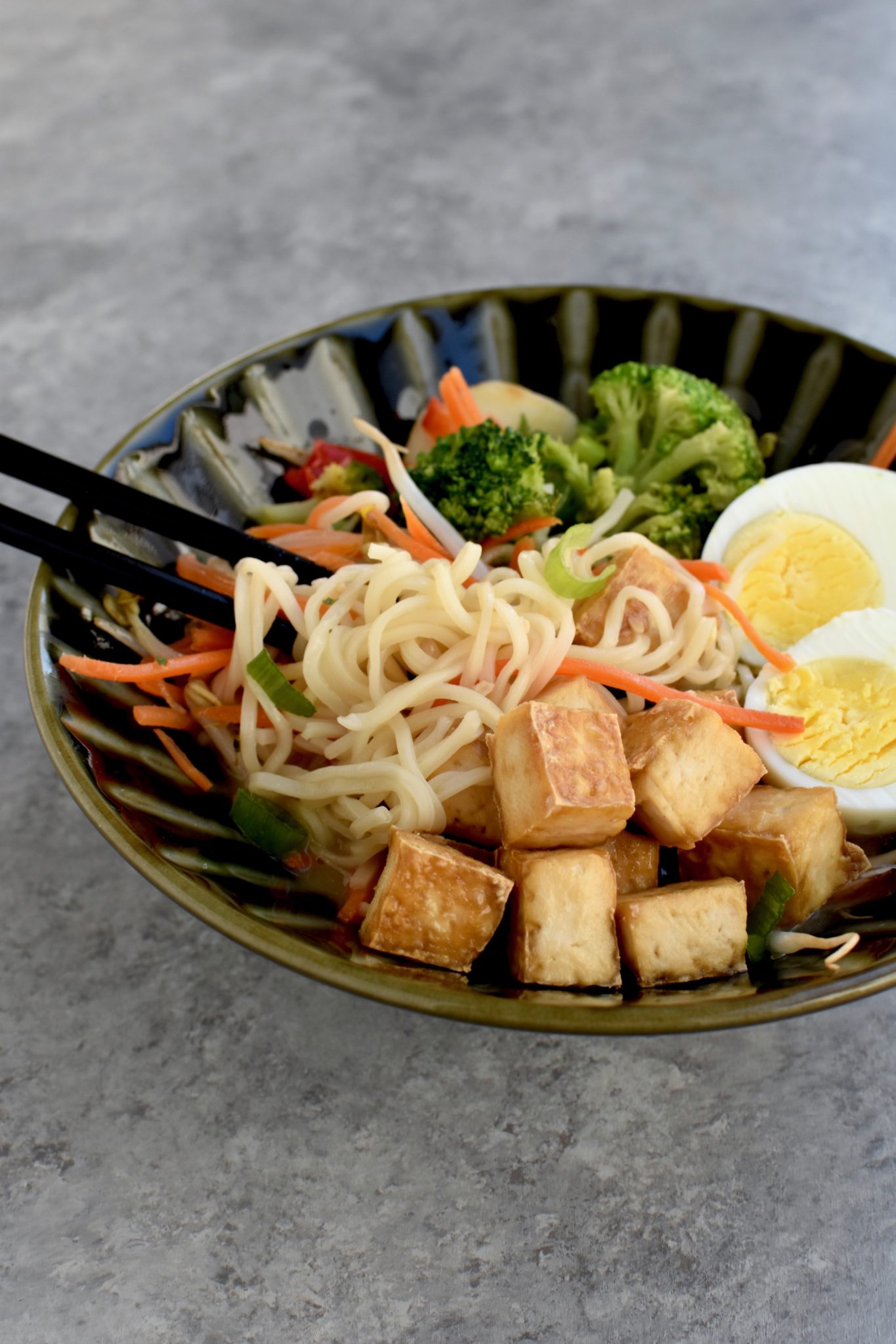 super simple veggie-packed ramen with roasted tofu // cait's plate