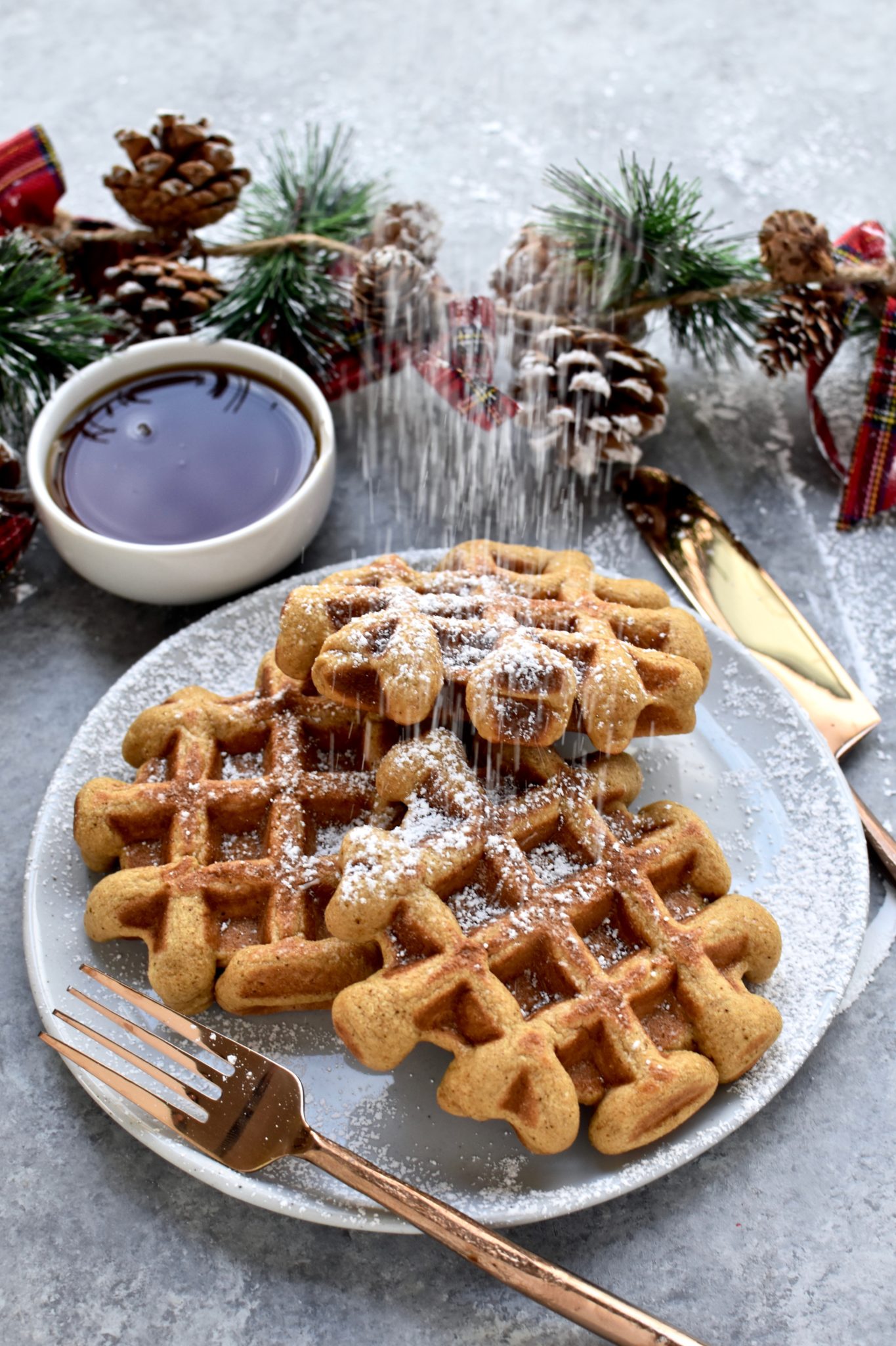 whole grain gingerbread waffles // cait's plate