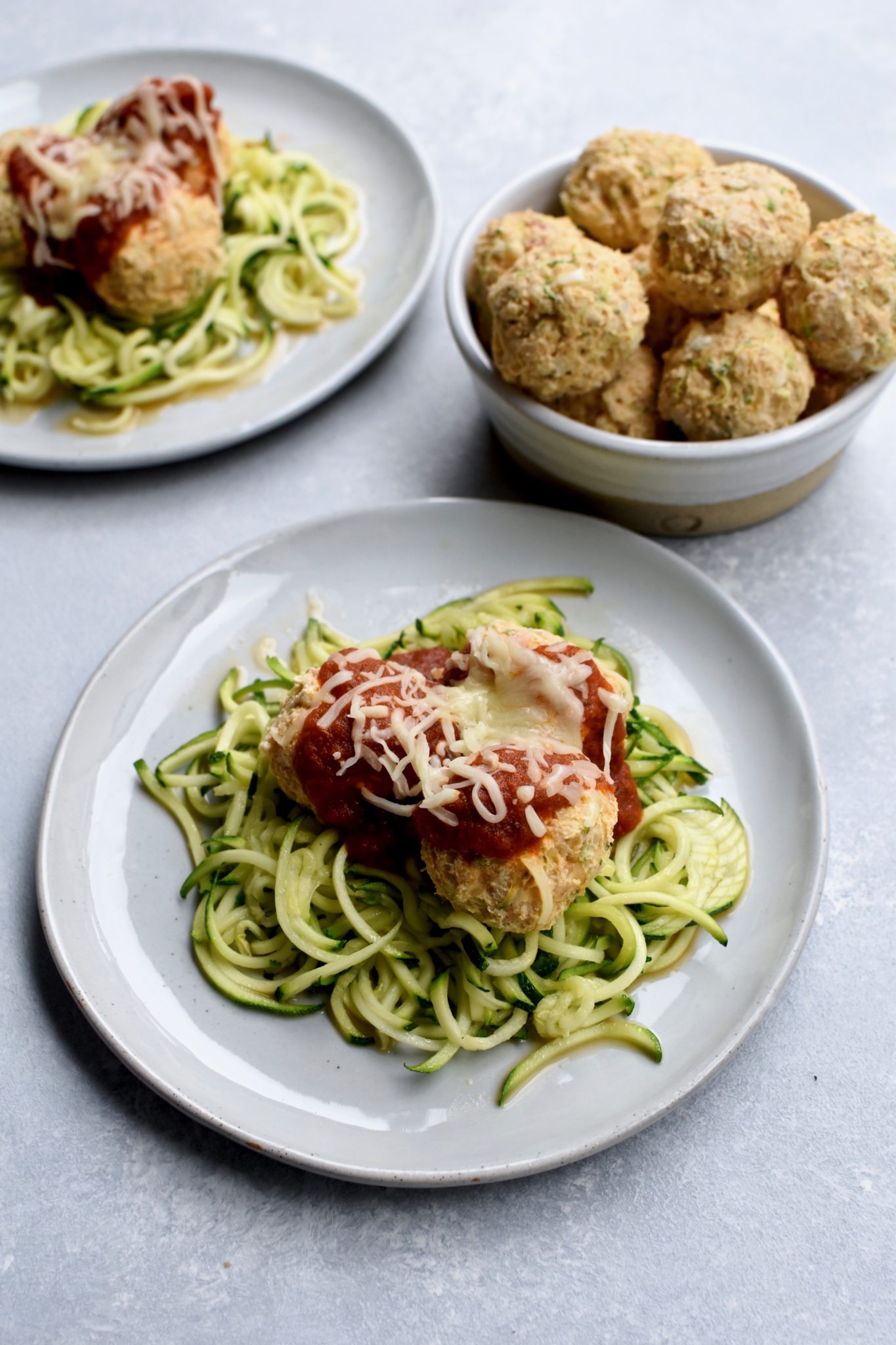 zucchini parmesan chicken meatballs // cait's plate