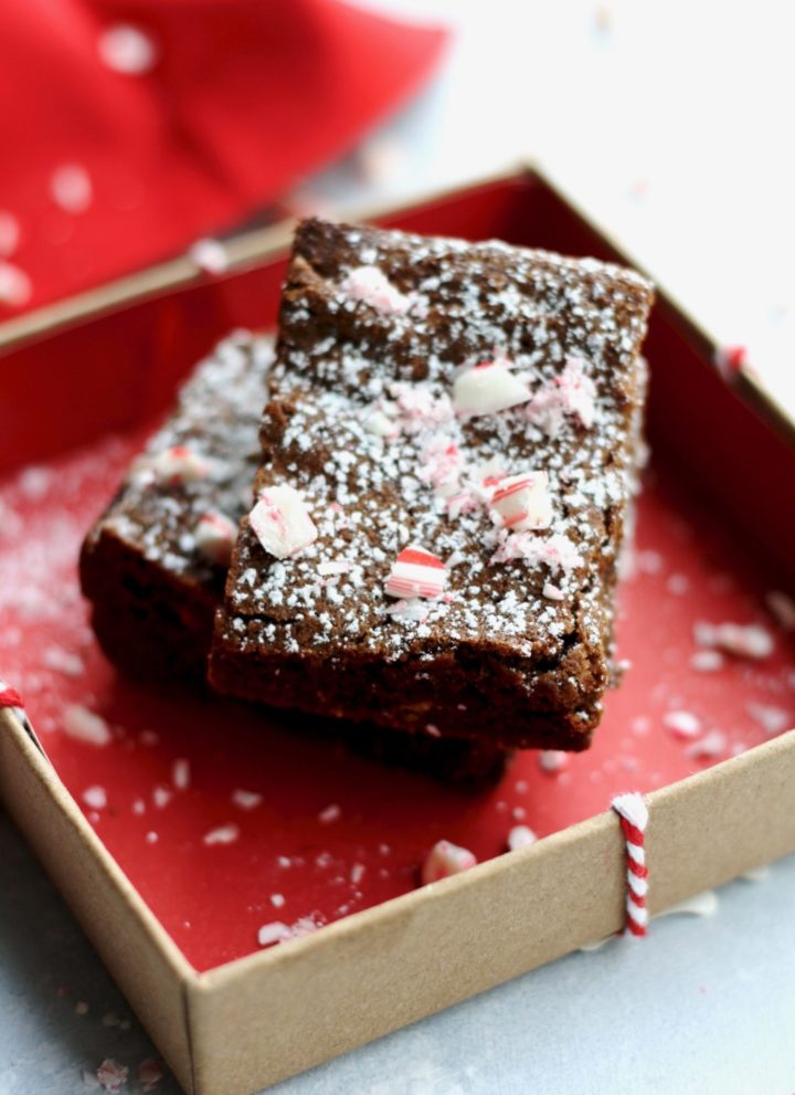 white chocolate peppermint almond flour brownies // cait's plate