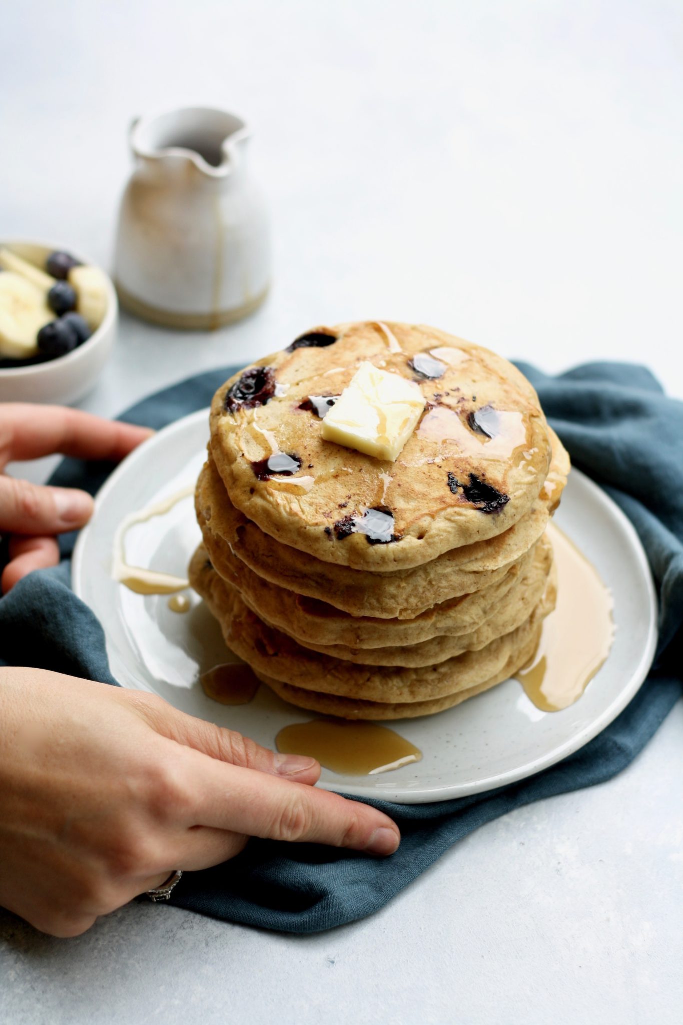 whole grain blueberry banana pancakes // cait's plate