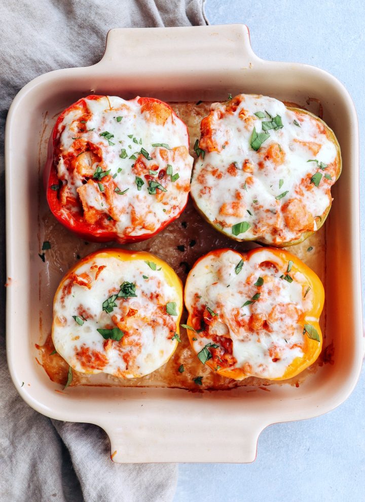 chicken parm stuffed peppers // cait's plate