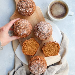whole grain pumpkin gingerbread muffins // cait's plate