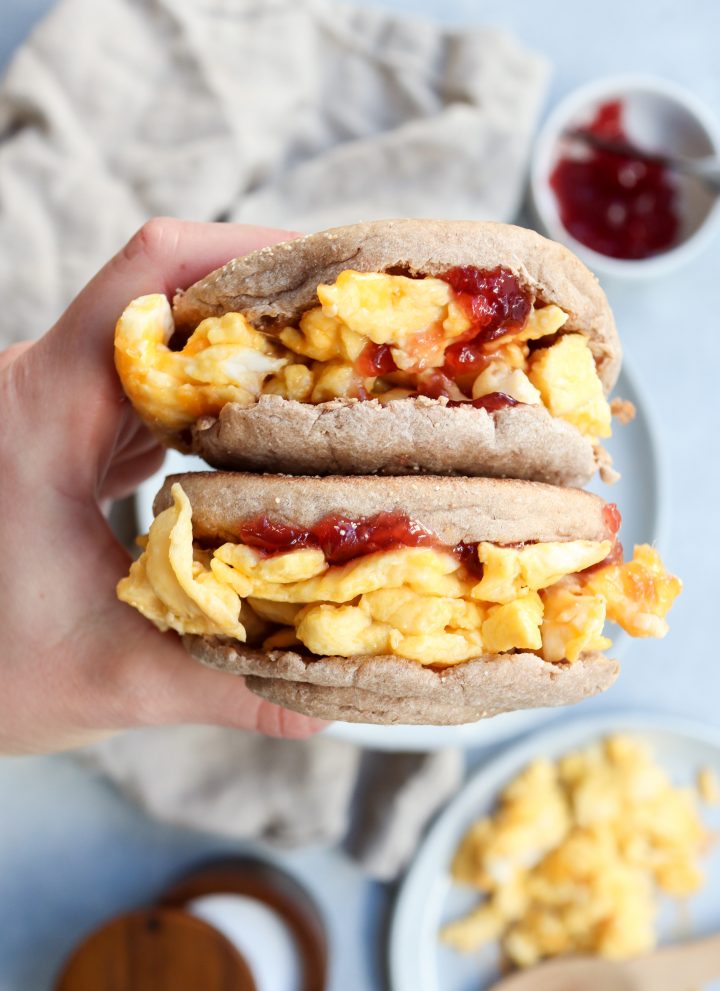 jammy egg & cheese breakfast sandwiches // cait's plate