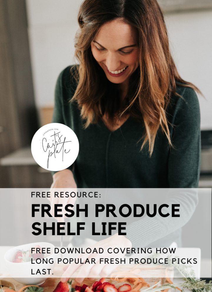 free resource: fresh produce shelf life // cait's plate