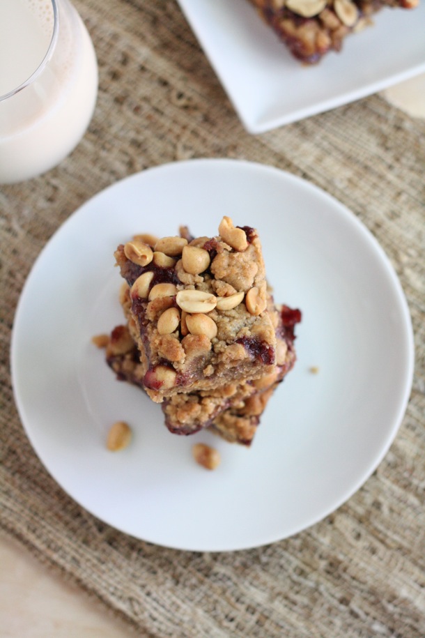 WHOLE GRAIN PEANUT BUTTER + JELLY BARS cait's plate