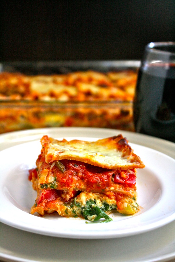 WHOLE WHEAT VEGETABLE LASAGNA cait's plate