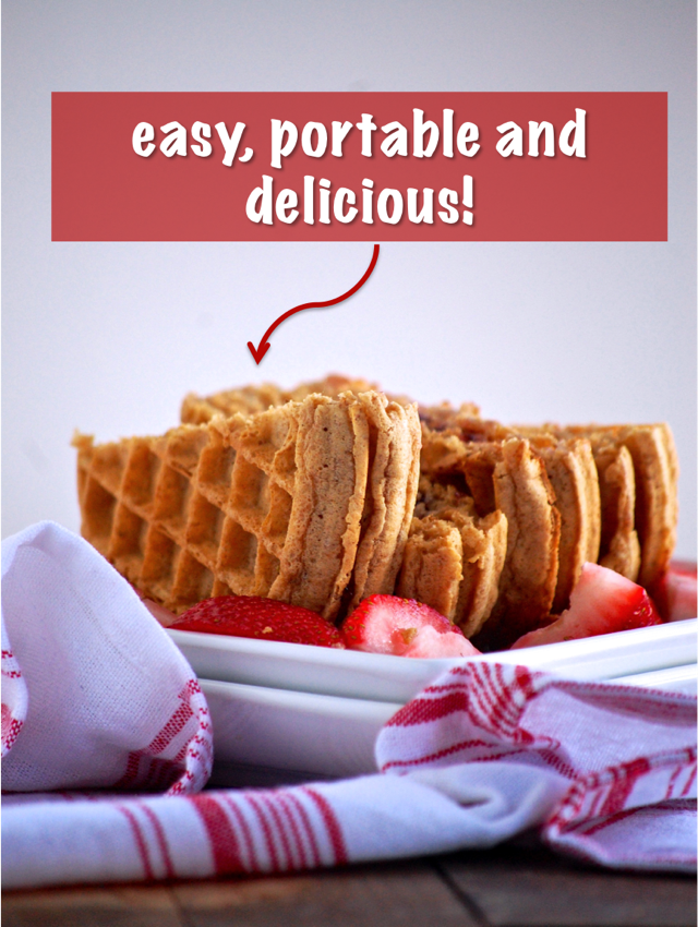 peanut butter and jelly waffle sandwich - quick, filling and delicious! perfect for breakfast paired with berries or as a portable snack // cait's plate