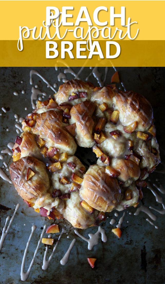 doughy, delicious peach pull-apart bread - a perfect way to use those remaining summer peaches // cait's plate 