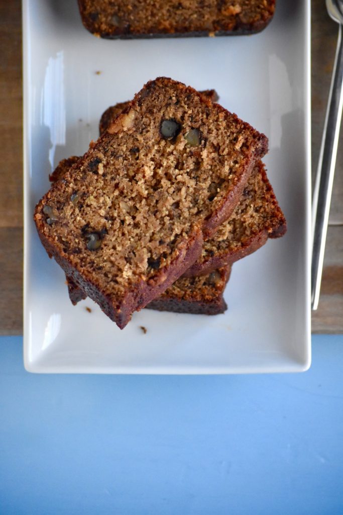 super moist whole grain banana nut bread - a perfect component of breakfast or snack! // cait's plate