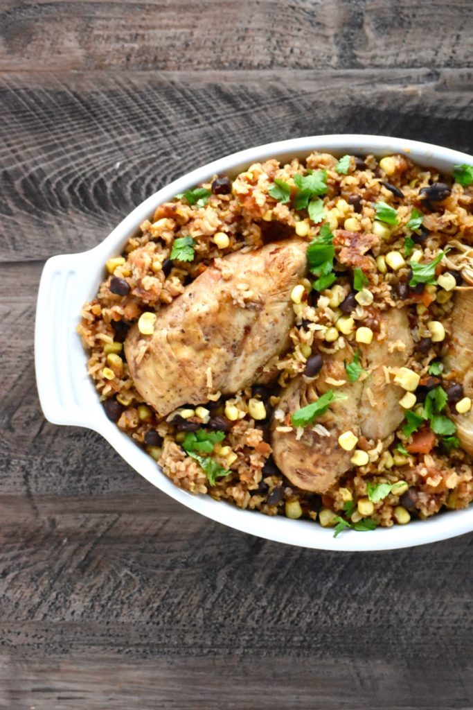 one-pot chipotle chicken, black bean and brown rice - loaded with nutrition and you only need to dirty one dish! // cait's plate
