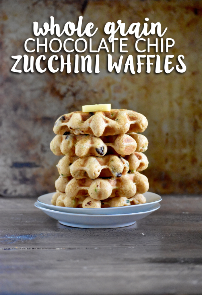 whole grain chocolate chip zucchini waffles - a delicious way to sneak some veggies into your morning! // cait's plate