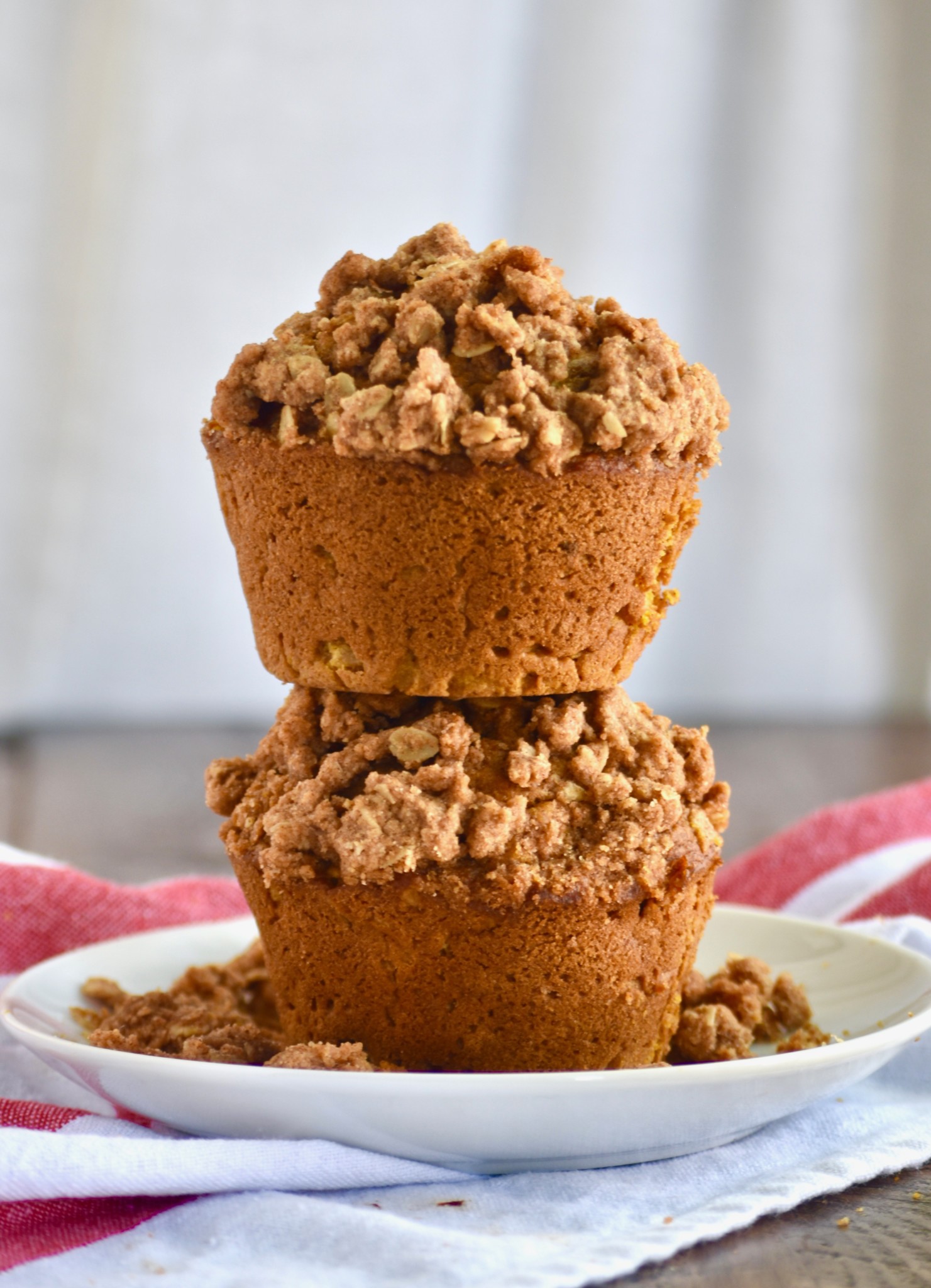 whole wheat pumpkin apple muffins with oatmeal walnut streusel // cait's plate