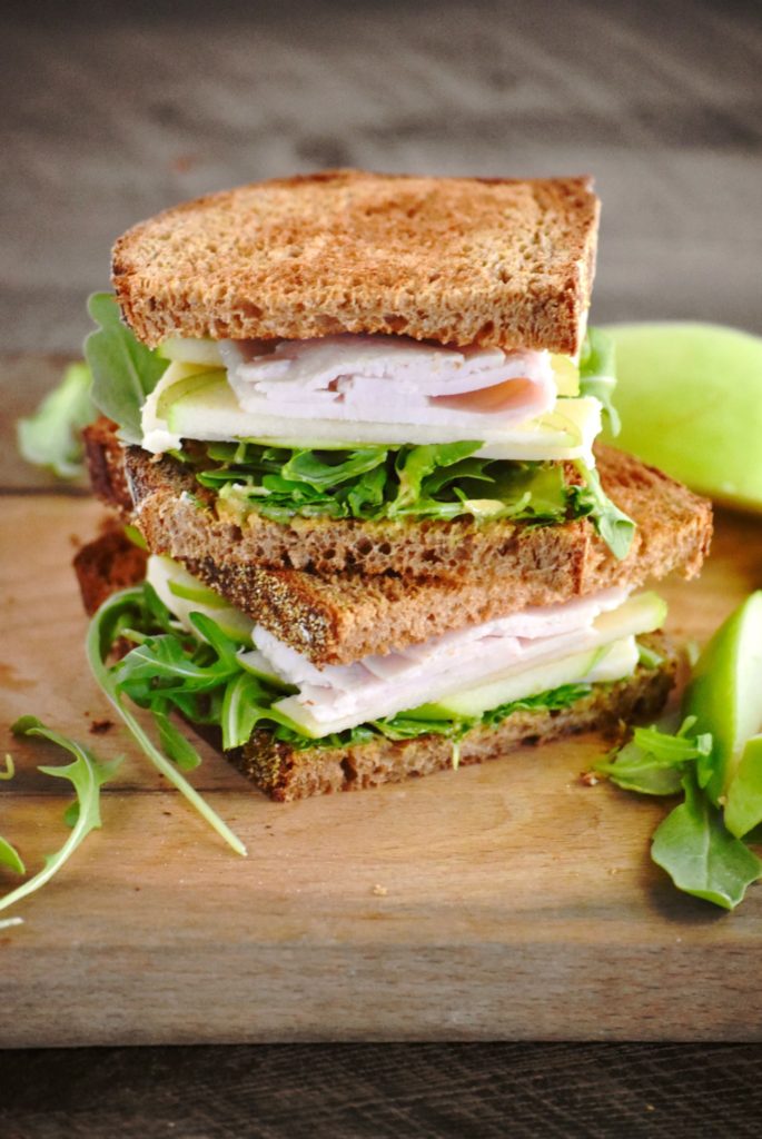 cheddar, apple & arugula turkey sandwich - a perfect lunch for the fall season // cait's plate