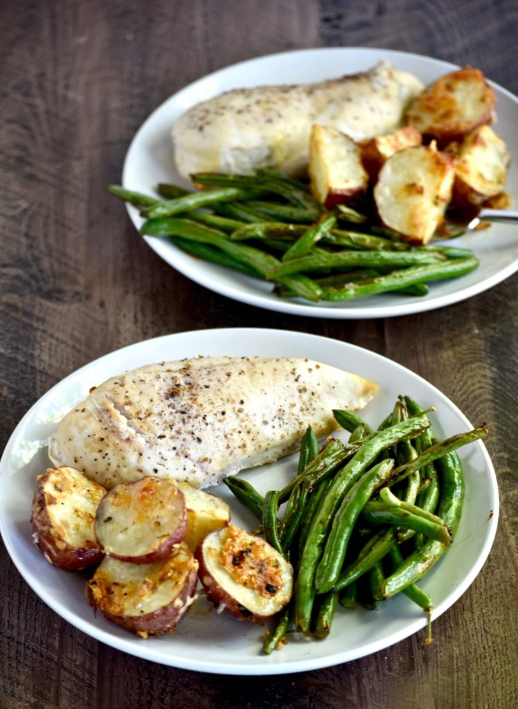 one pan fully roasted dinner - a balanced dinner completed on just one baking sheet! // cait's plate