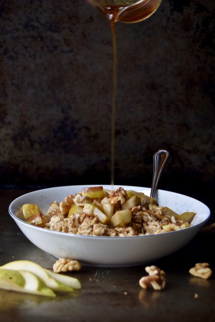 pear, walnut and honey oatmeal - a simple breakfast that is sure to warm you up // cait's plate