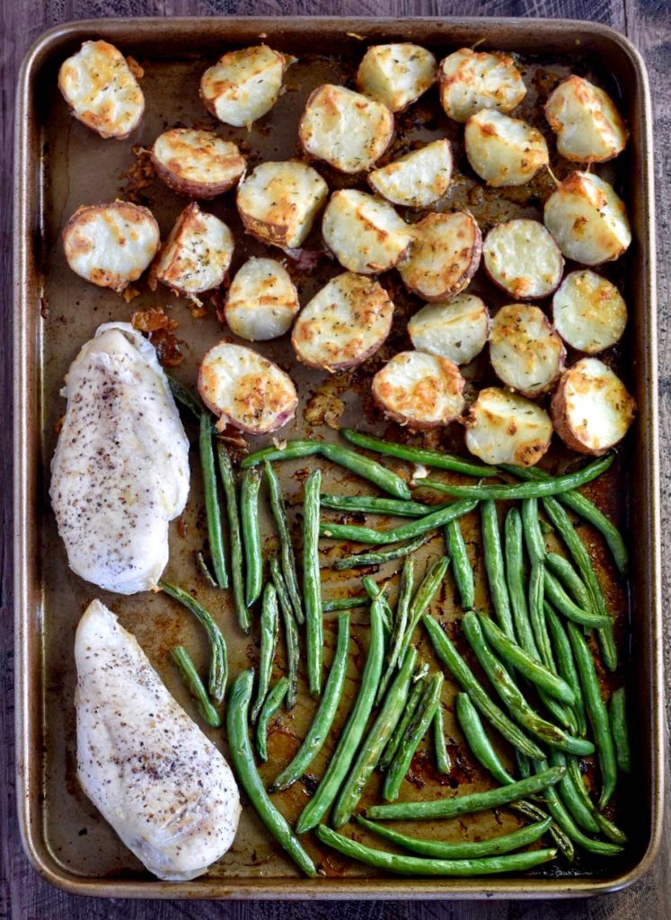 one pan fully roasted dinner - a balanced dinner completed on just one baking sheet! // cait's plate
