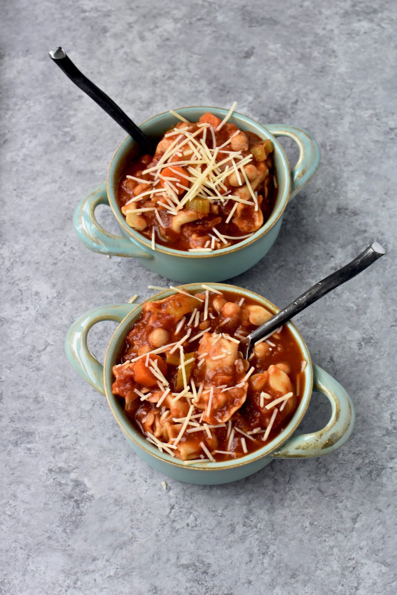 easy chickpea and whole grain tortellini soup // cait's plate