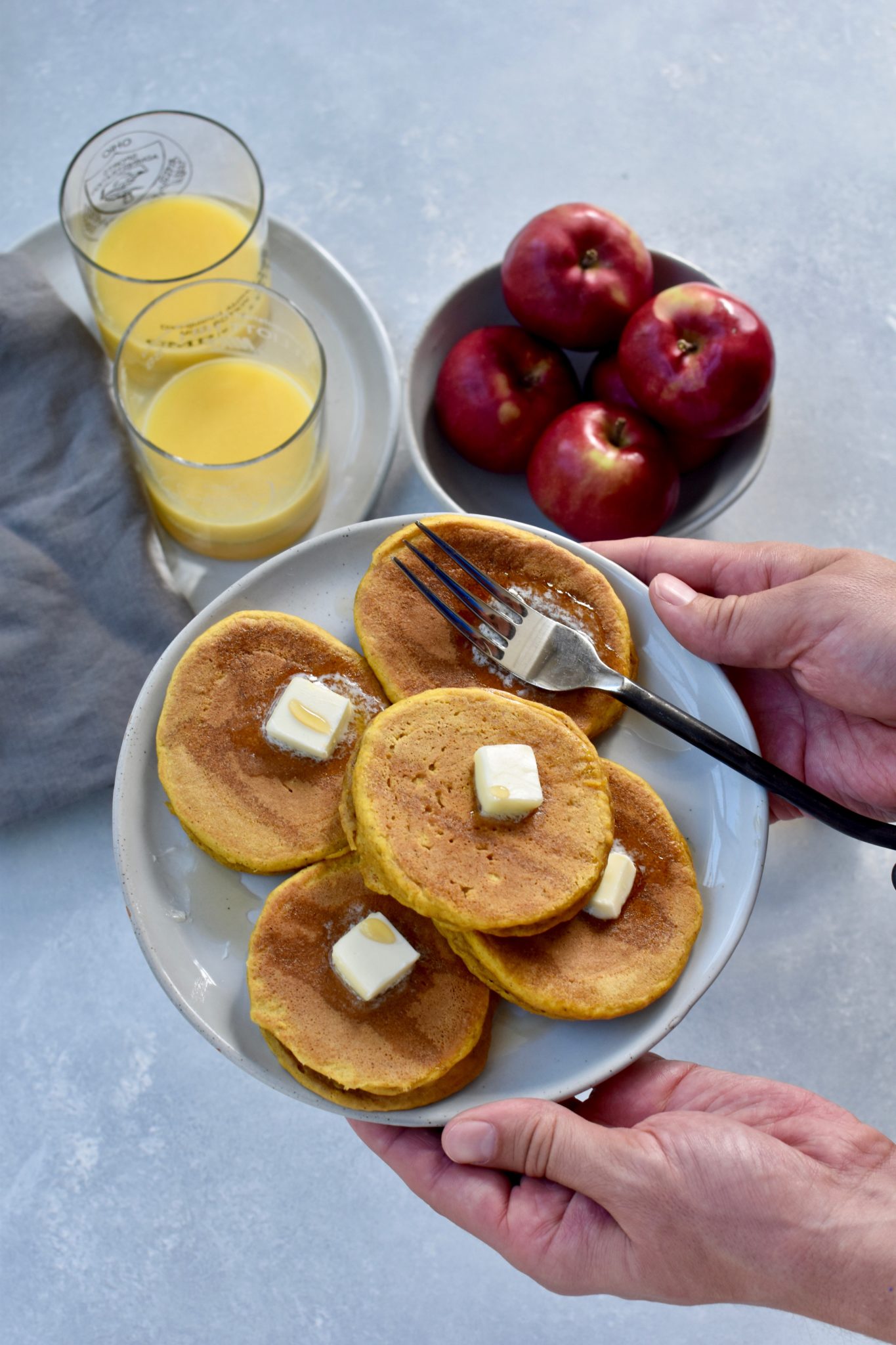 whole grain peanut butter pumpkin pancakes // cait's plate