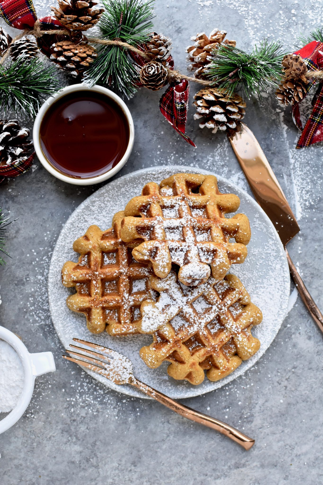 whole grain gingerbread waffles // cait's plate