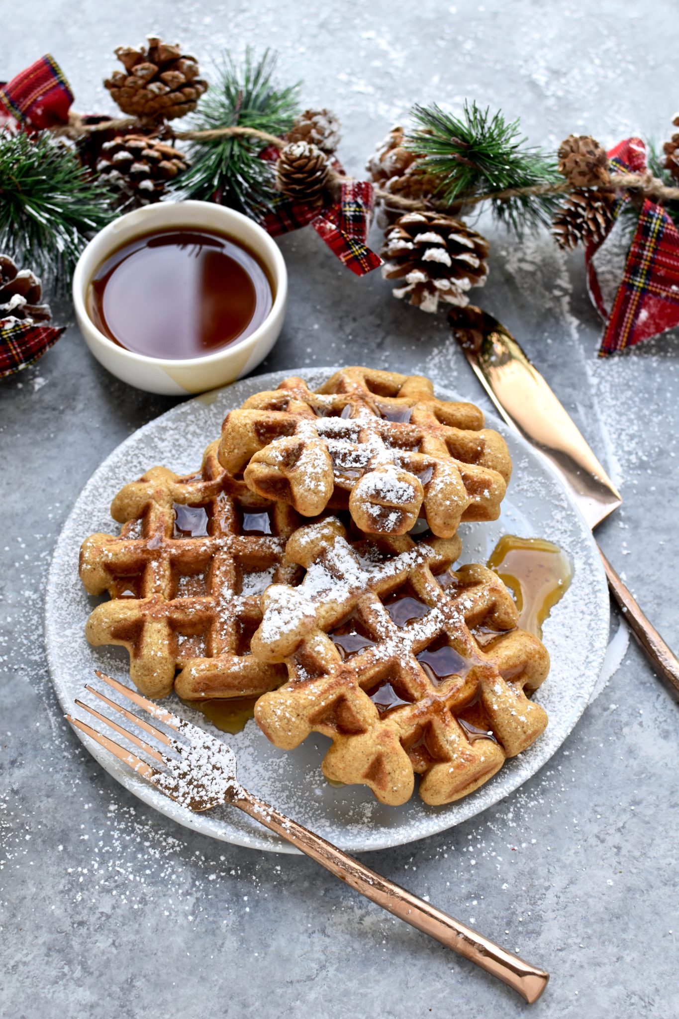 whole grain gingerbread waffles // cait's plate