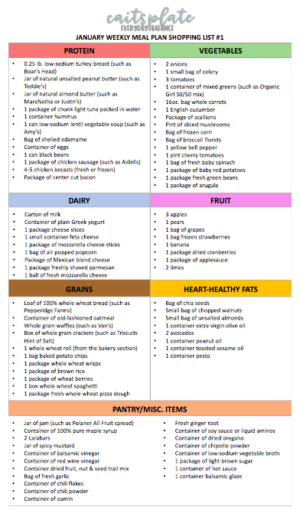 weekly meal plan (plus shopping list!): 5 breakfasts, lunches, snacks ...