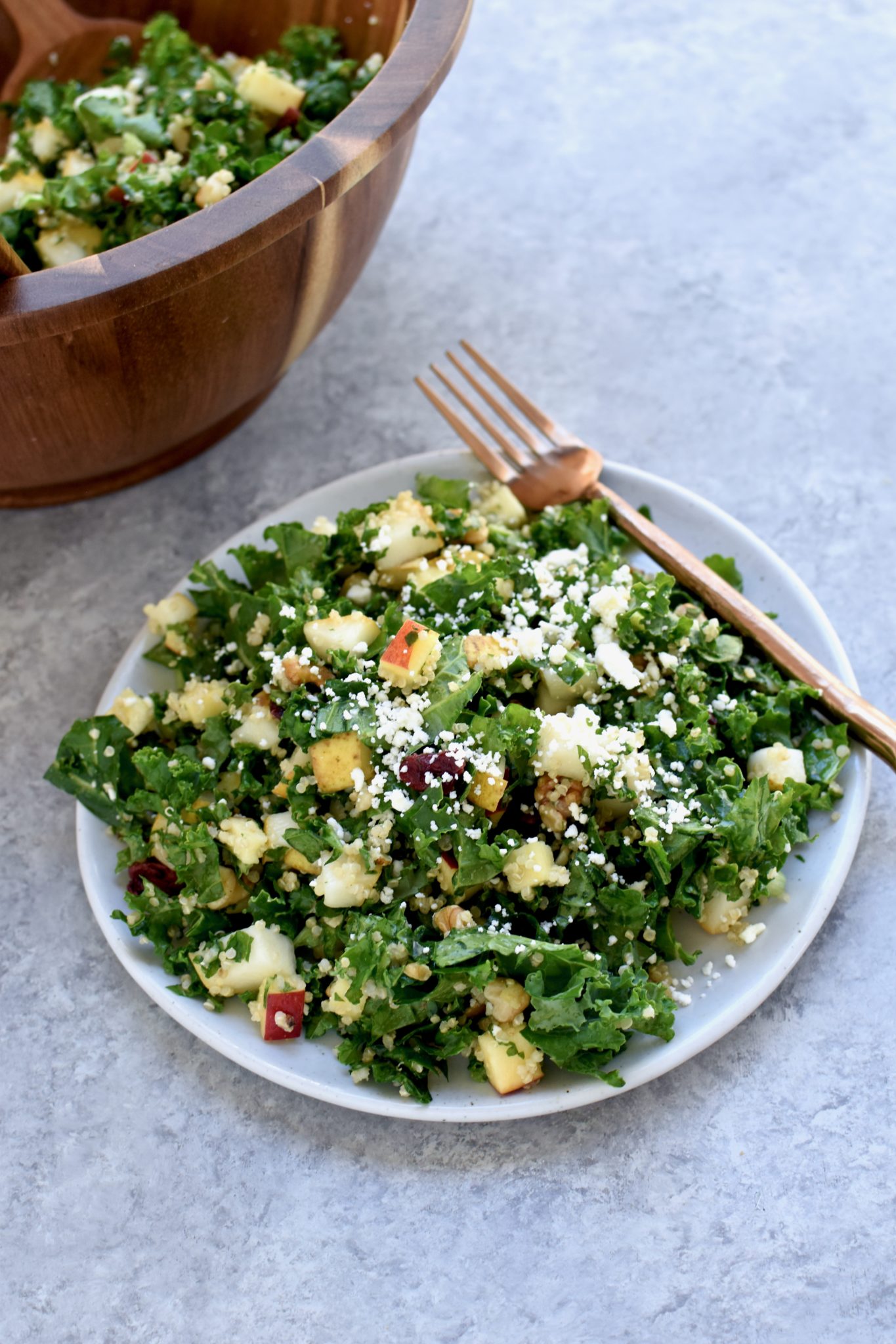 winter kale, quinoa, fruit & nut salad // cait's plate