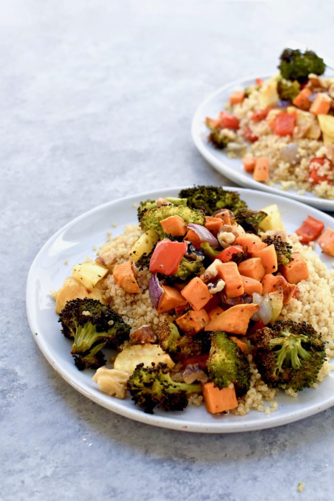 roasted veggie & quinoa with cilantro lime cashew sauce | cait's plate