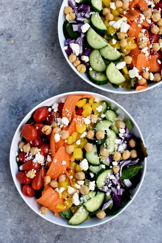 chickpea & feta rainbow salad // cait's plate