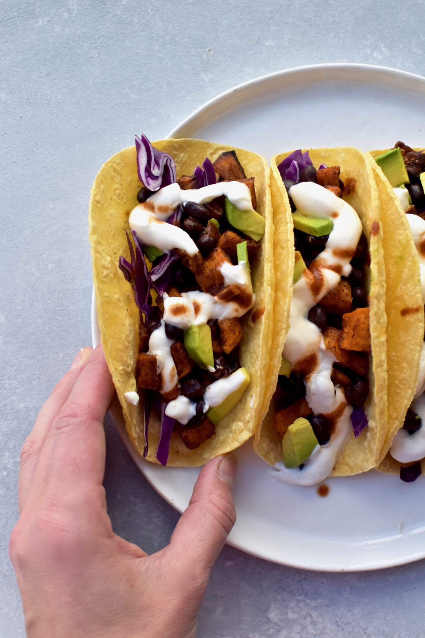 sweet potato black bean tacos // cait's plate