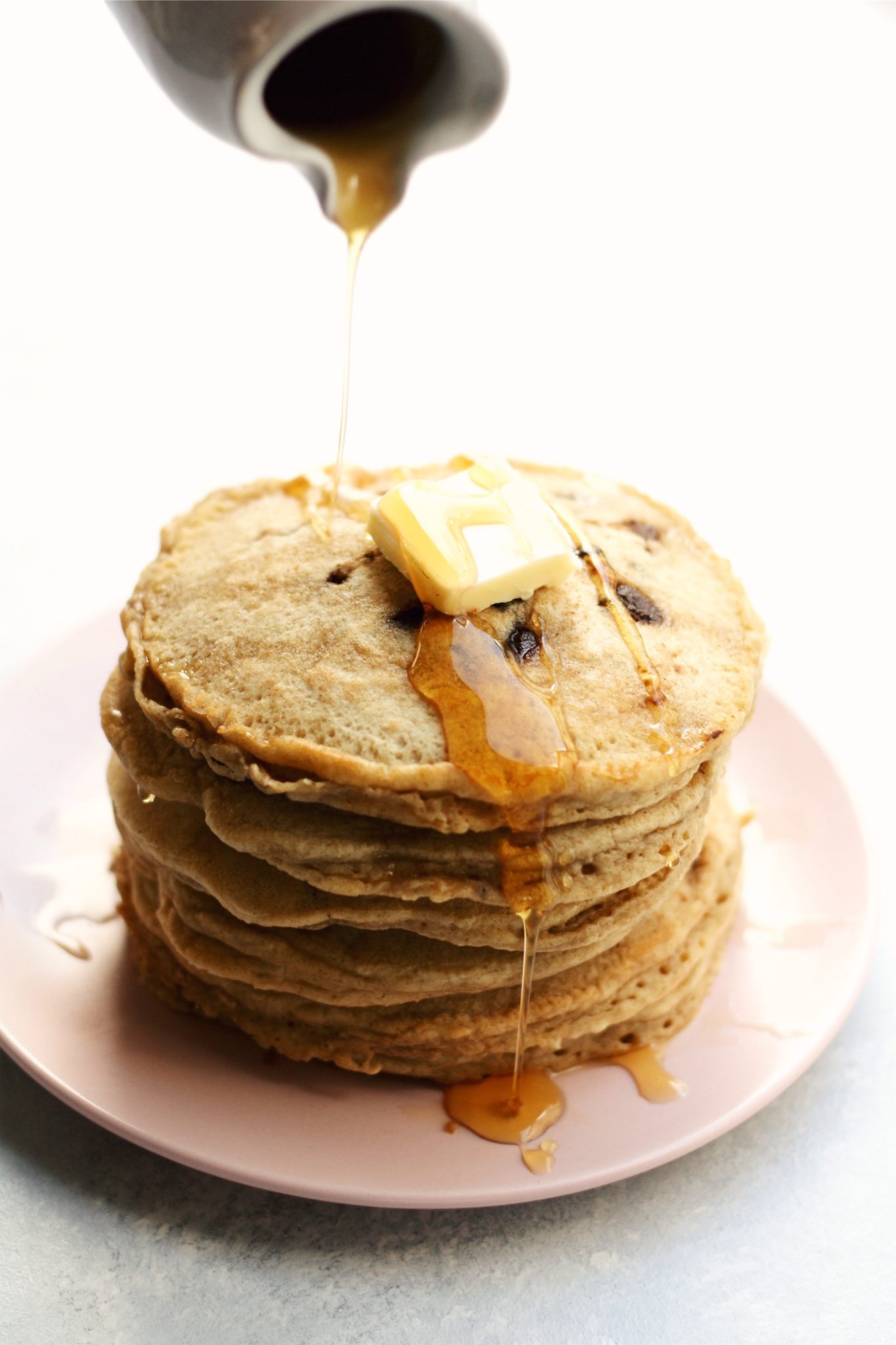 easy whole grain chocolate chip pancakes // cait's plate