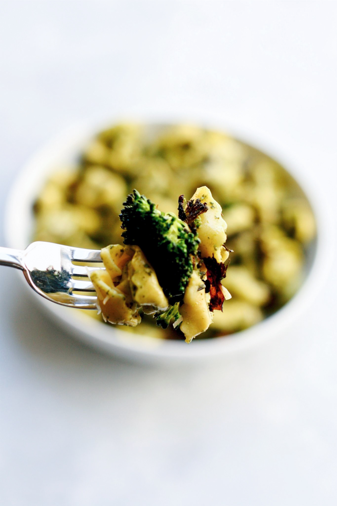 pesto tortellini with roasted vegetables // cait's plate