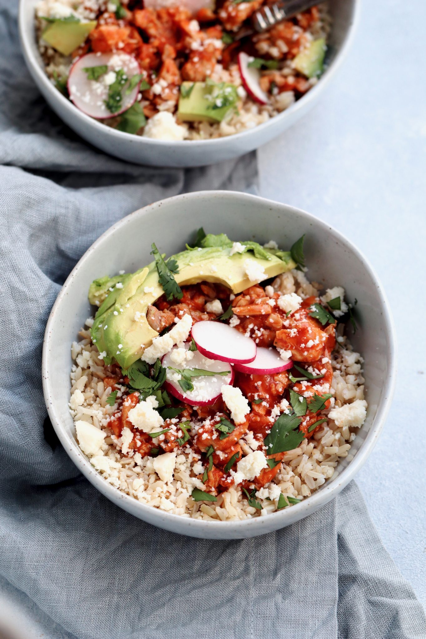 easy chicken tinga bowls // cait's plate