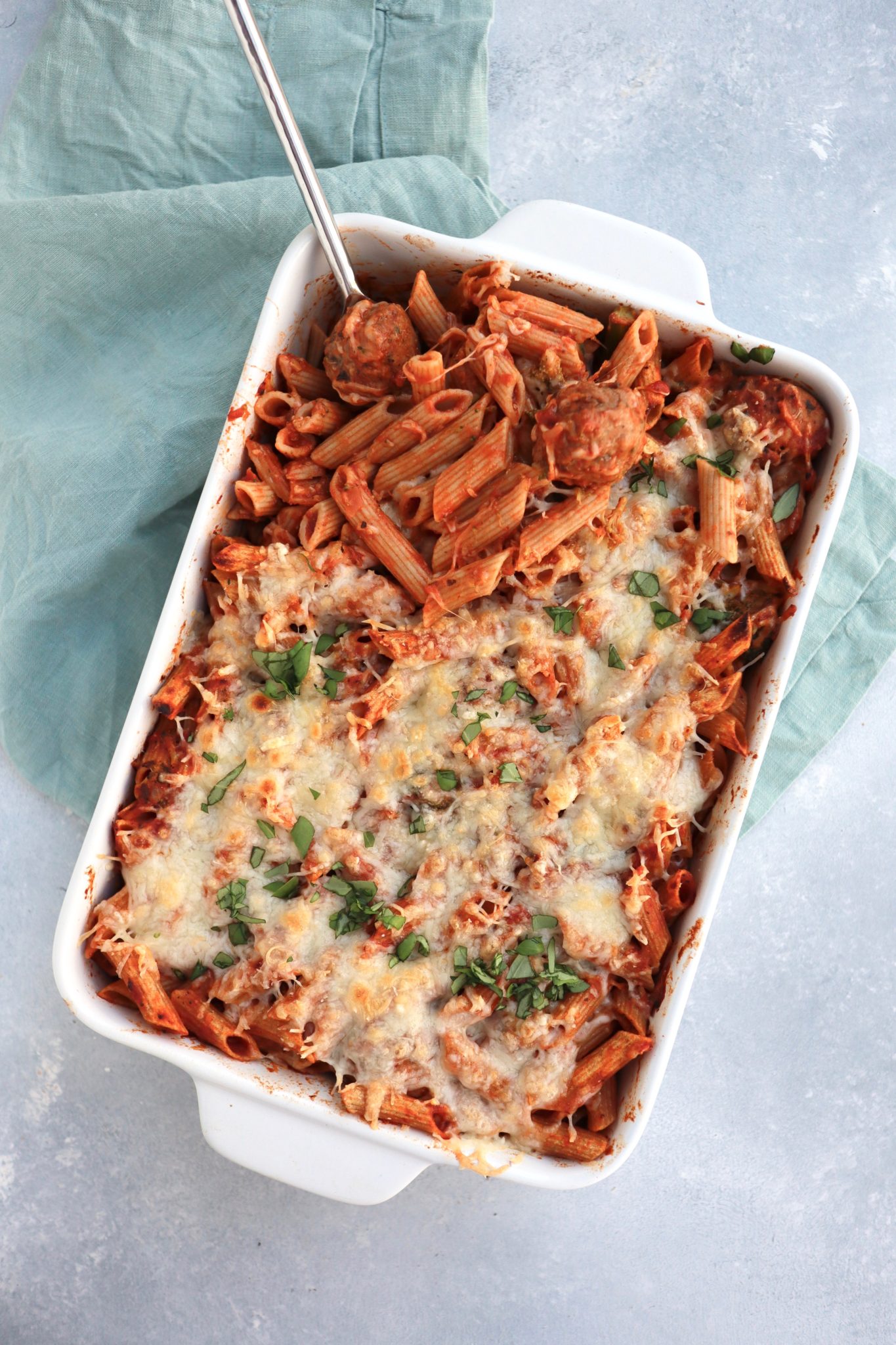 easy pasta meatball bake | cait's plate