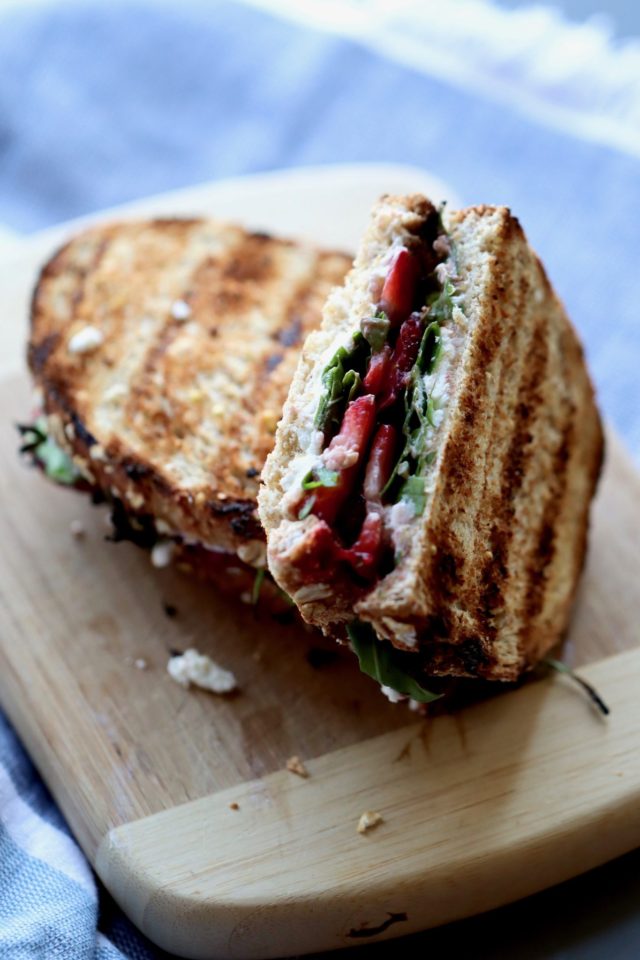 strawberry & arugula goat cheese panini | cait's plate