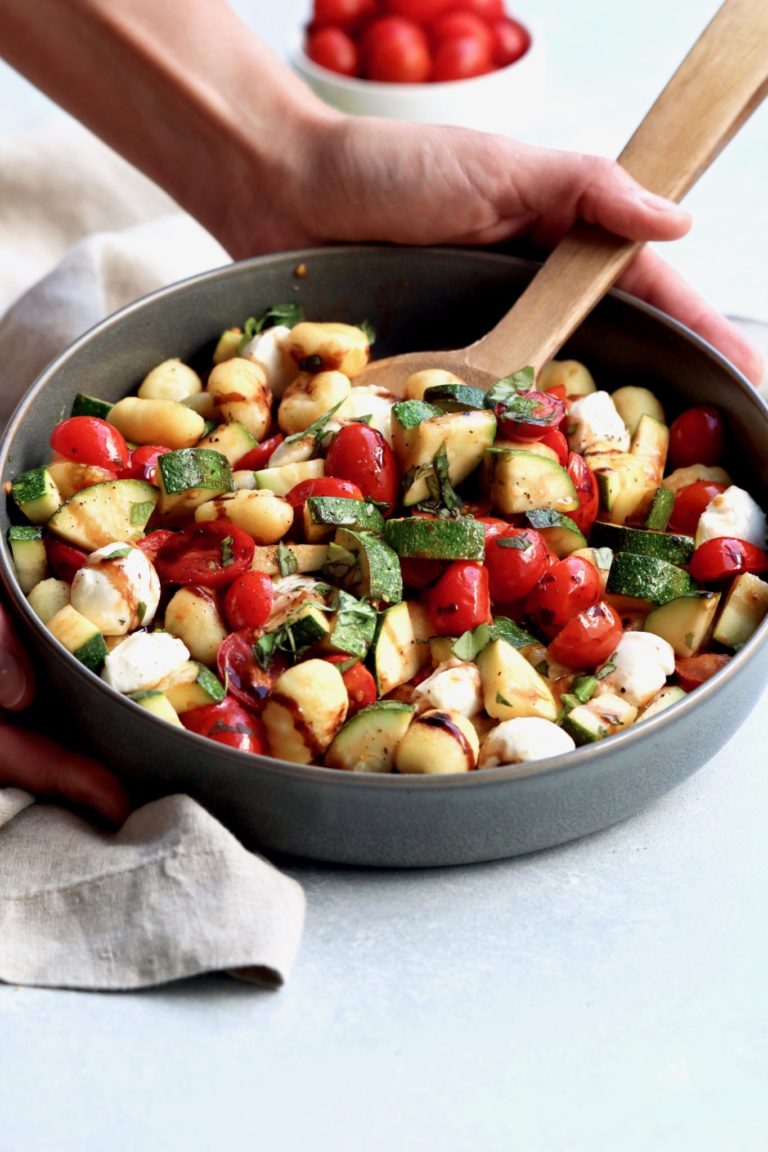 caprese-style skillet gnocchi | cait's plate