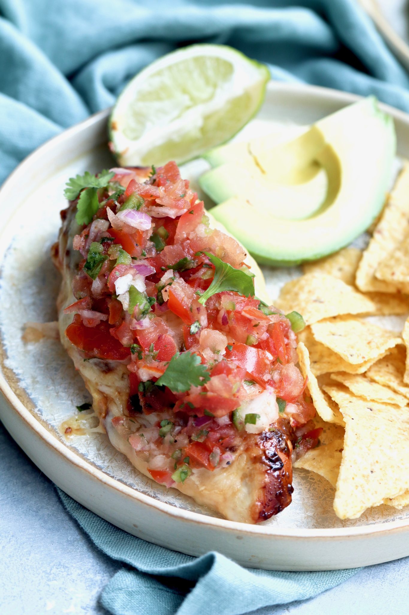 honey mustard pepperjack chicken with fresh pico de gallo // cait's plate