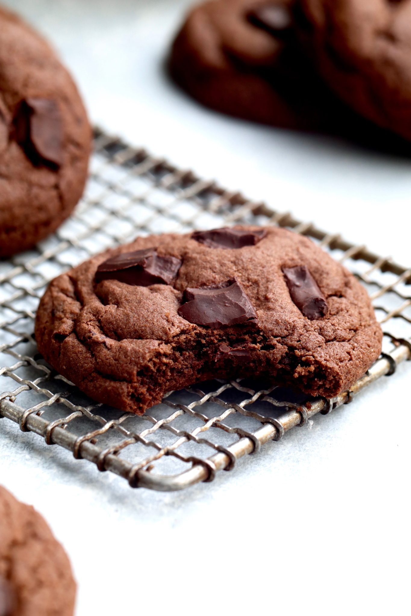 double dark chocolate chunk cookies // cait's plate