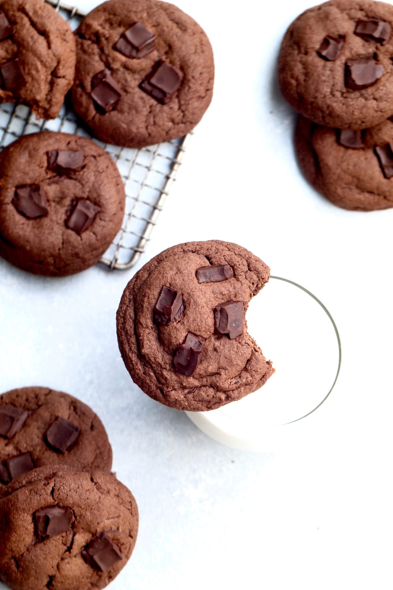 double dark chocolate chunk cookies (whole grain!)