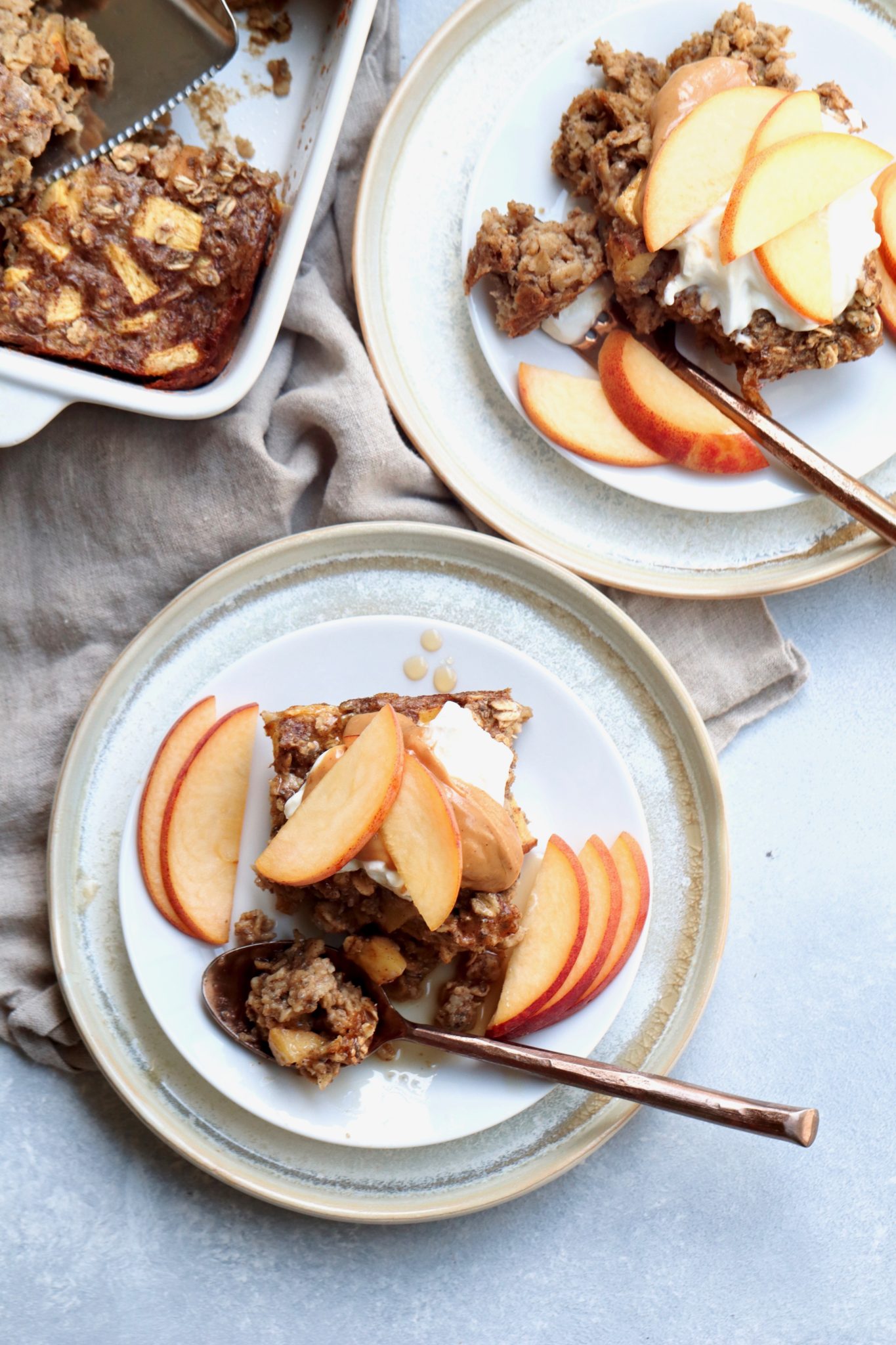 Peanut Butter Peach Baked Oatmeal