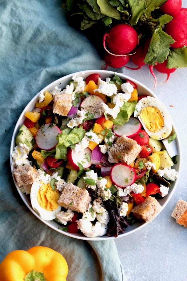 easy white bean panzanella salad | cait's plate