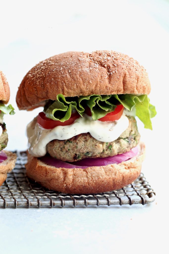 greek-style turkey burgers // cait's plate