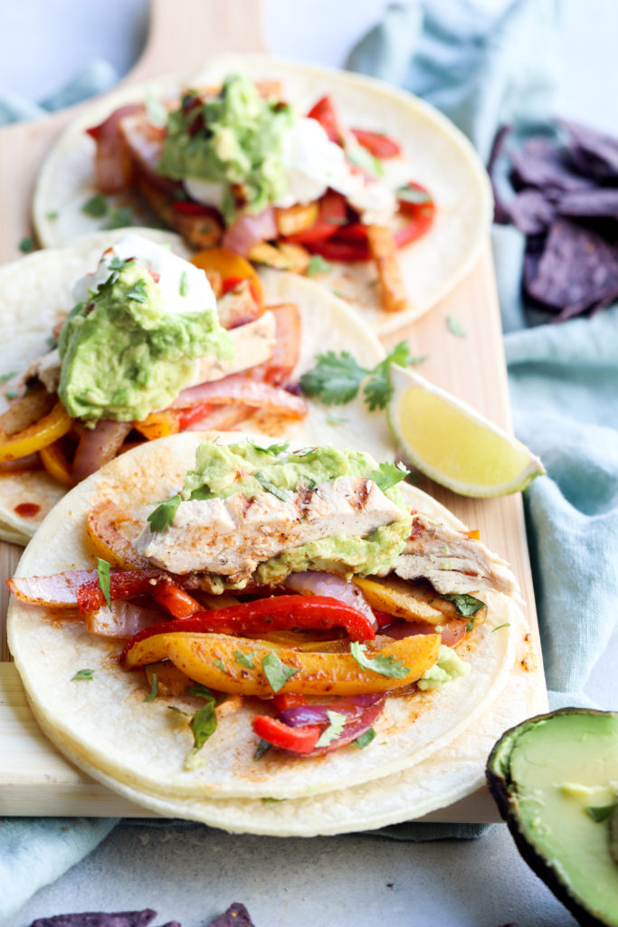 chicken tacos with fajita veggies | cait's plate