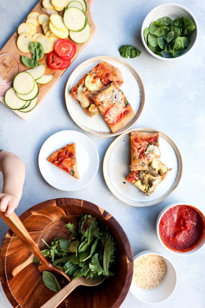 weeknight sheet pan veggie pizza