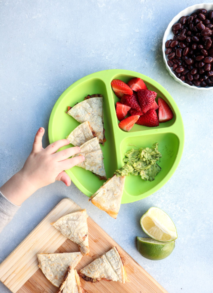 kid-friendly veggie, bean & cheese quesadillas // cait's plate