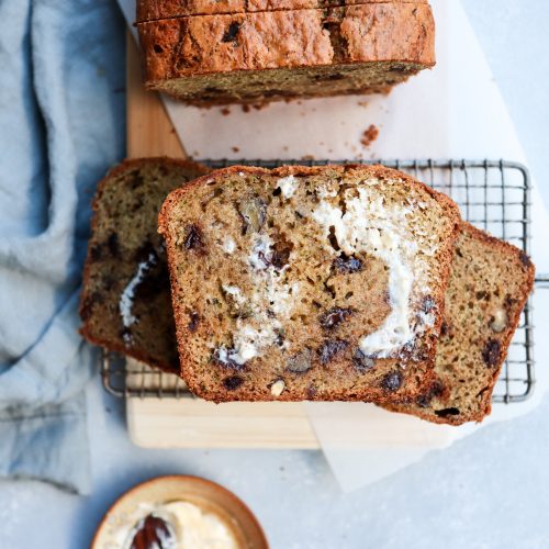 sprouted wheat chocolate chip walnut zucchini bread | cait's plate